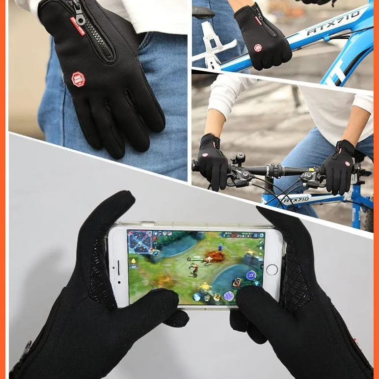 Unisex Winter Thermal Warm Cycling Bicycle Touch Screen Gloves