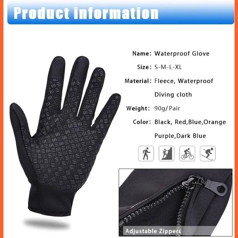 Unisex Winter Thermal Warm Cycling Bicycle Touch Screen Gloves