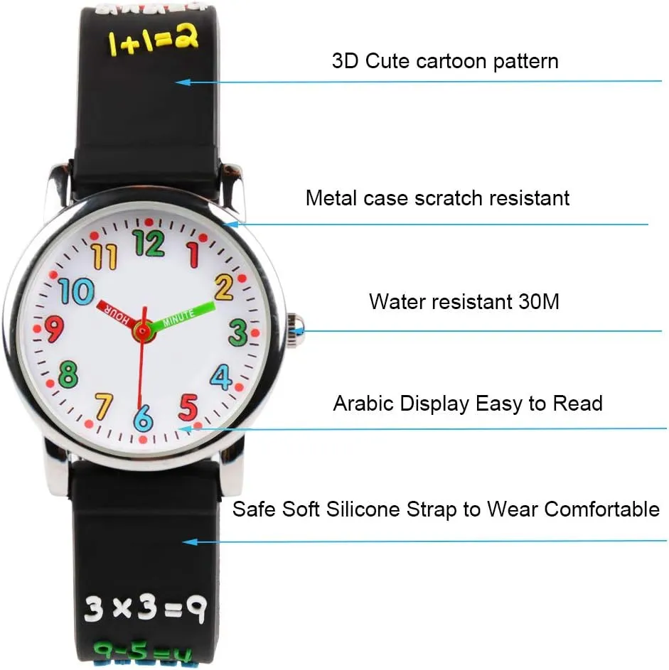 Venhoo Kids Watches 3D Cute Cartoon Waterproof Silicone Children Toddler Wrist Watches Time Teacher Gifts for 3-10 Ages Boys Little Child-Universe