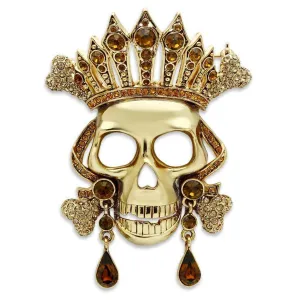 Women's Brooches - LO2407 - Gold White Metal Brooches with