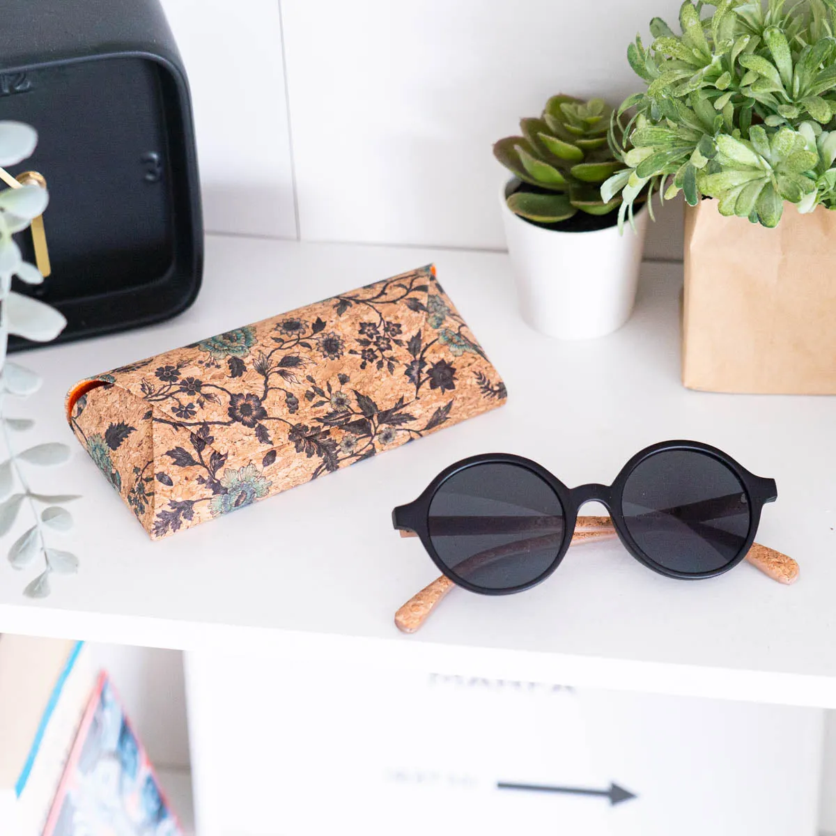Women's Cork Sunglasses with UV Protection Lenses(Including case) L-1070