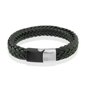 Woven Leather Bracelet 11mm | Italgem Steel