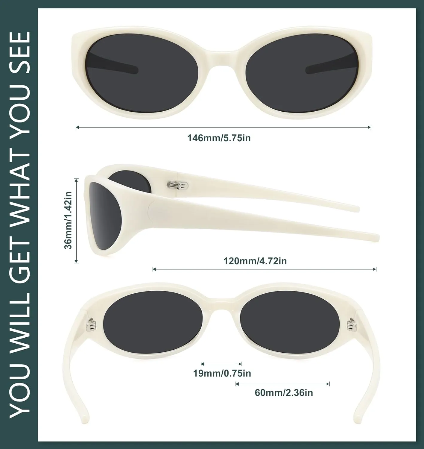 WOWSUN Retro Y2K Wrap Around Sunglasses for Women Trendy Polarized Sporty Shades UV Protection