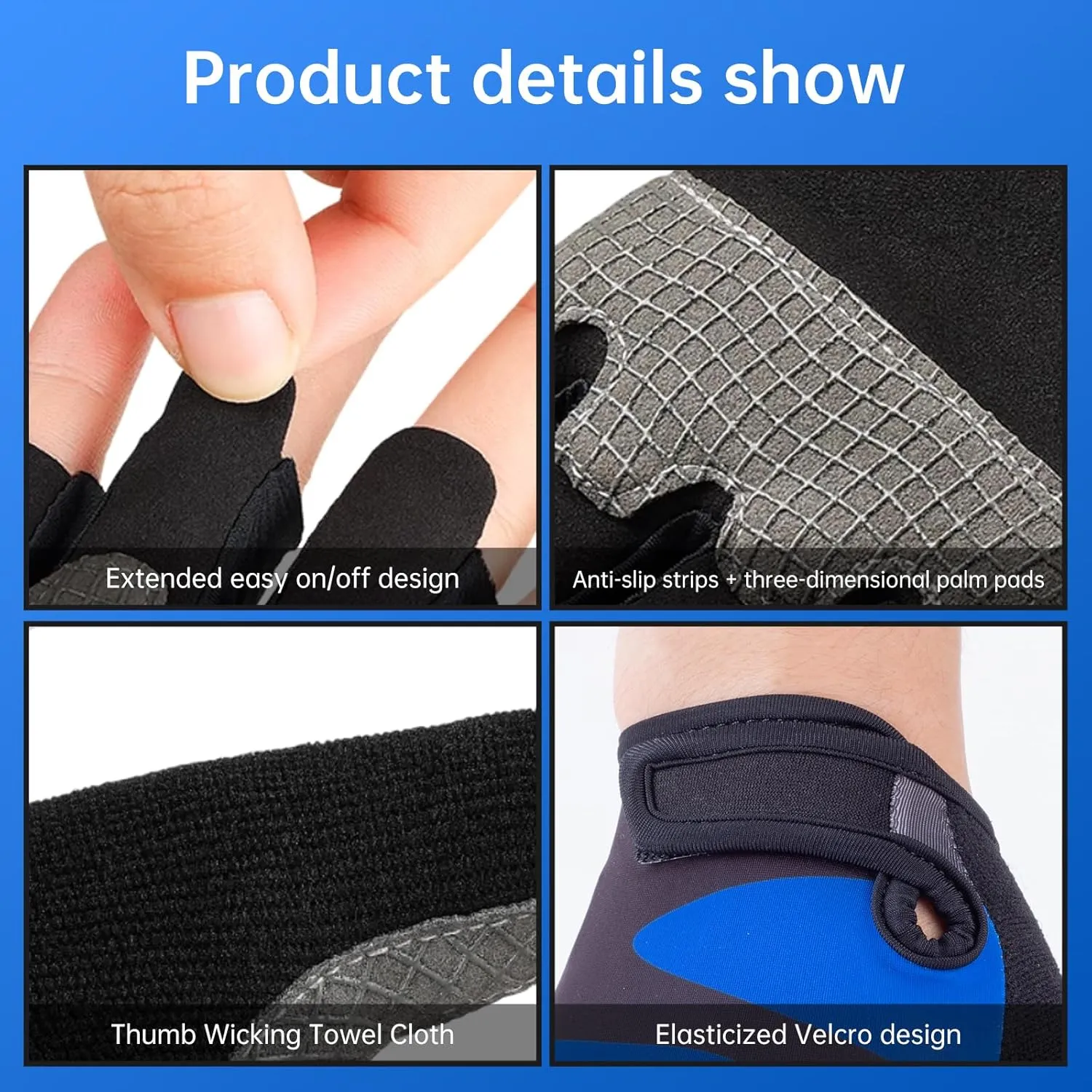 WULI Bike Gloves Cycling Gloves Half Finger Men's and Women's Fitness Gloves for Training, Breathable and Comfortable, Lightweight Climbing with Padding to Enhance Palm Strength