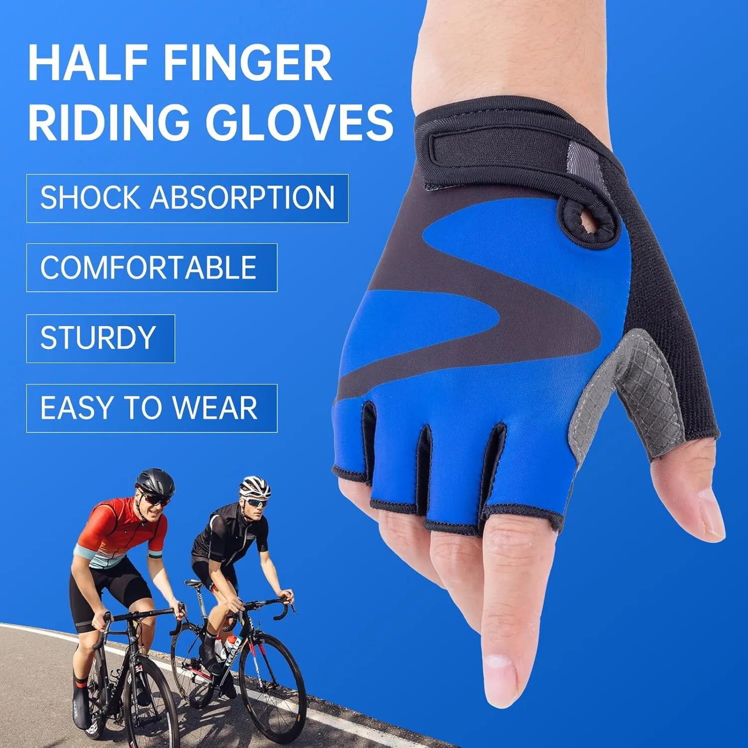 WULI Bike Gloves Cycling Gloves Half Finger Men's and Women's Fitness Gloves for Training, Breathable and Comfortable, Lightweight Climbing with Padding to Enhance Palm Strength
